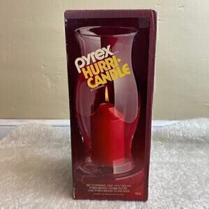 Vintage In Box Pyrex Hurri-Candle Clear Glass Globe Tall Large Decorative